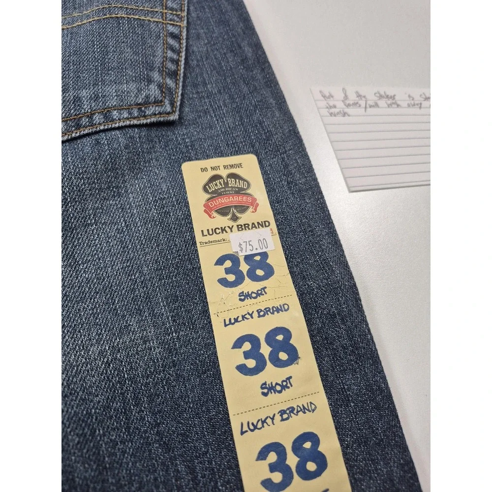 Lucky Brand Vintage Straight Jeans Mens 38x29 Blue Low Rise Straight Leg Denim